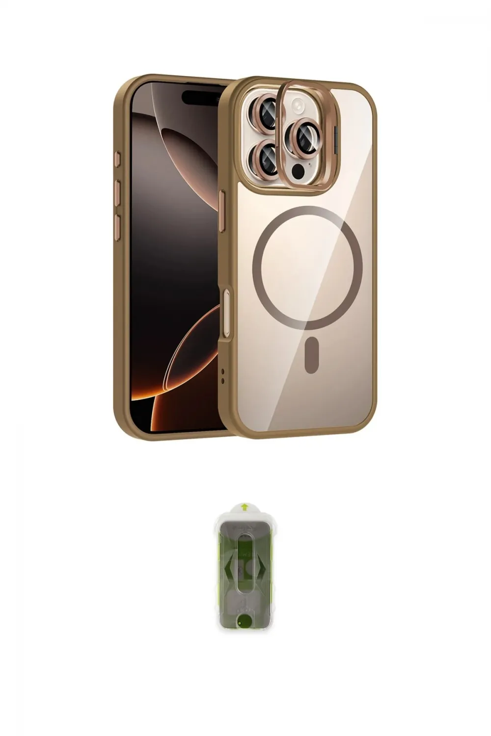 ieg™ iPhone 16 Pro Kılıf Yadigar Asil Koleksiyonu - Siyah Joko Magic 5D Hayalet Cam