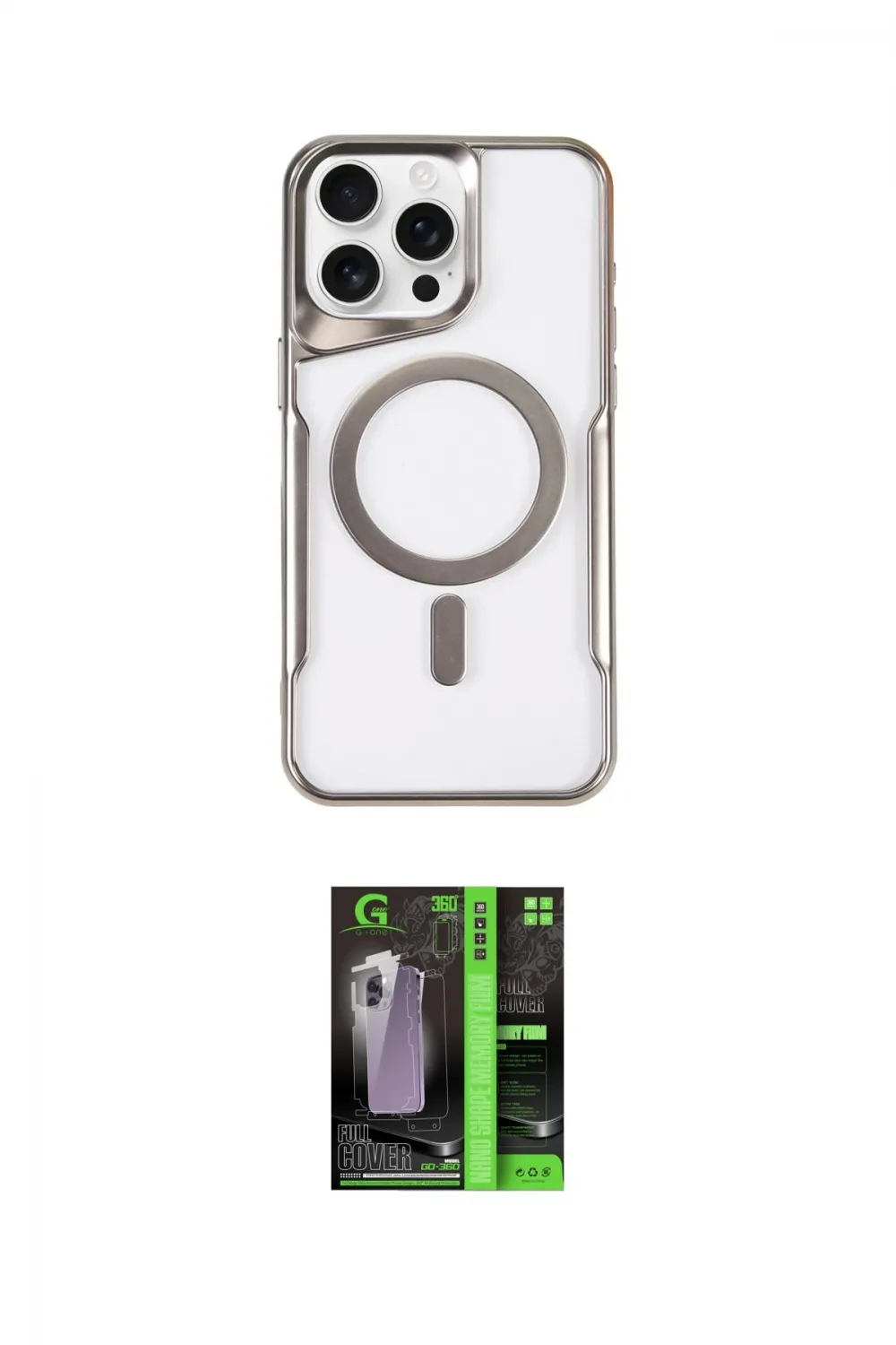 ieg™ iPhone 16 Pro Kılıf Yadigar Klasik Özel Seri - Şeffaf 360 Full Body Arka Koruyucu