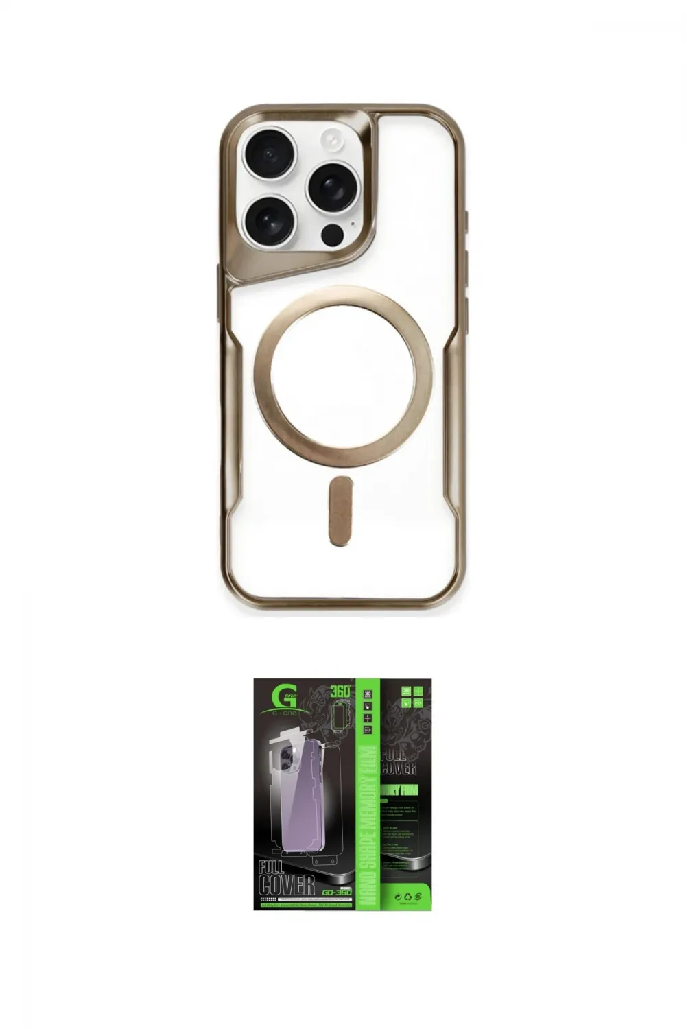 ieg™ iPhone 16 Pro Kılıf Yadigar Klasik Özel Seri - Şeffaf 360 Full Body Arka Koruyucu