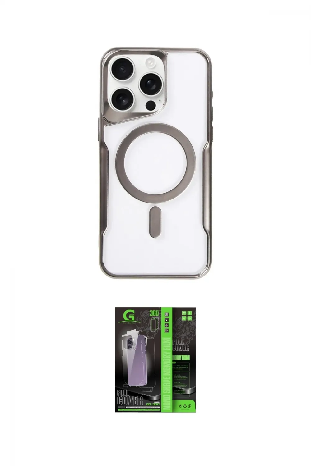 ieg™ iPhone 16 Pro Kılıf Yadigar Klasik Özel Seri - Şeffaf 360 Full Body Arka Koruyucu