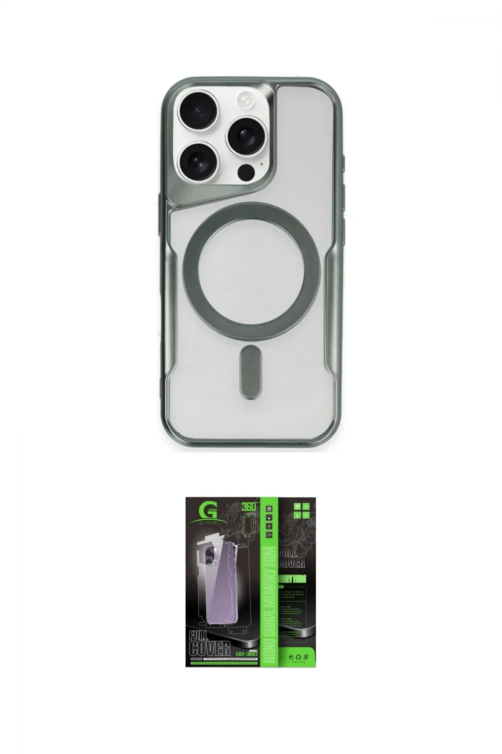 ieg™ iPhone 16 Pro Kılıf Yadigar Klasik Özel Seri - Şeffaf 360 Full Body Arka Koruyucu