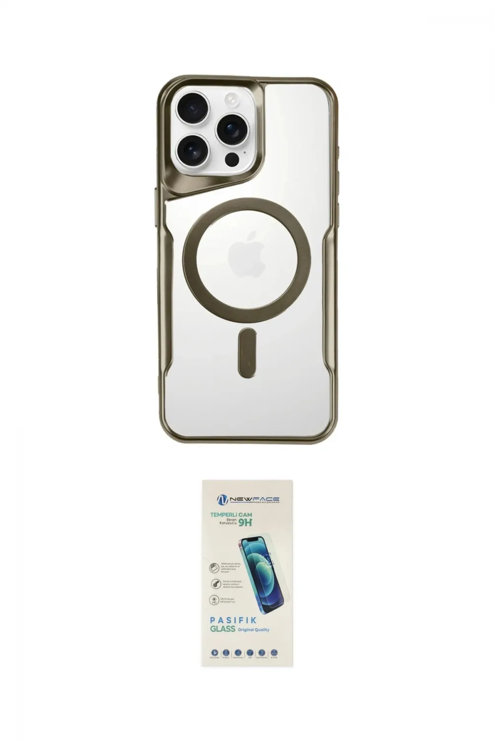ieg™ iPhone 16 Pro Kılıf Yadigar Klasik Özel Seri - Şeffaf Pasifik Cam Ekran Koruyucu