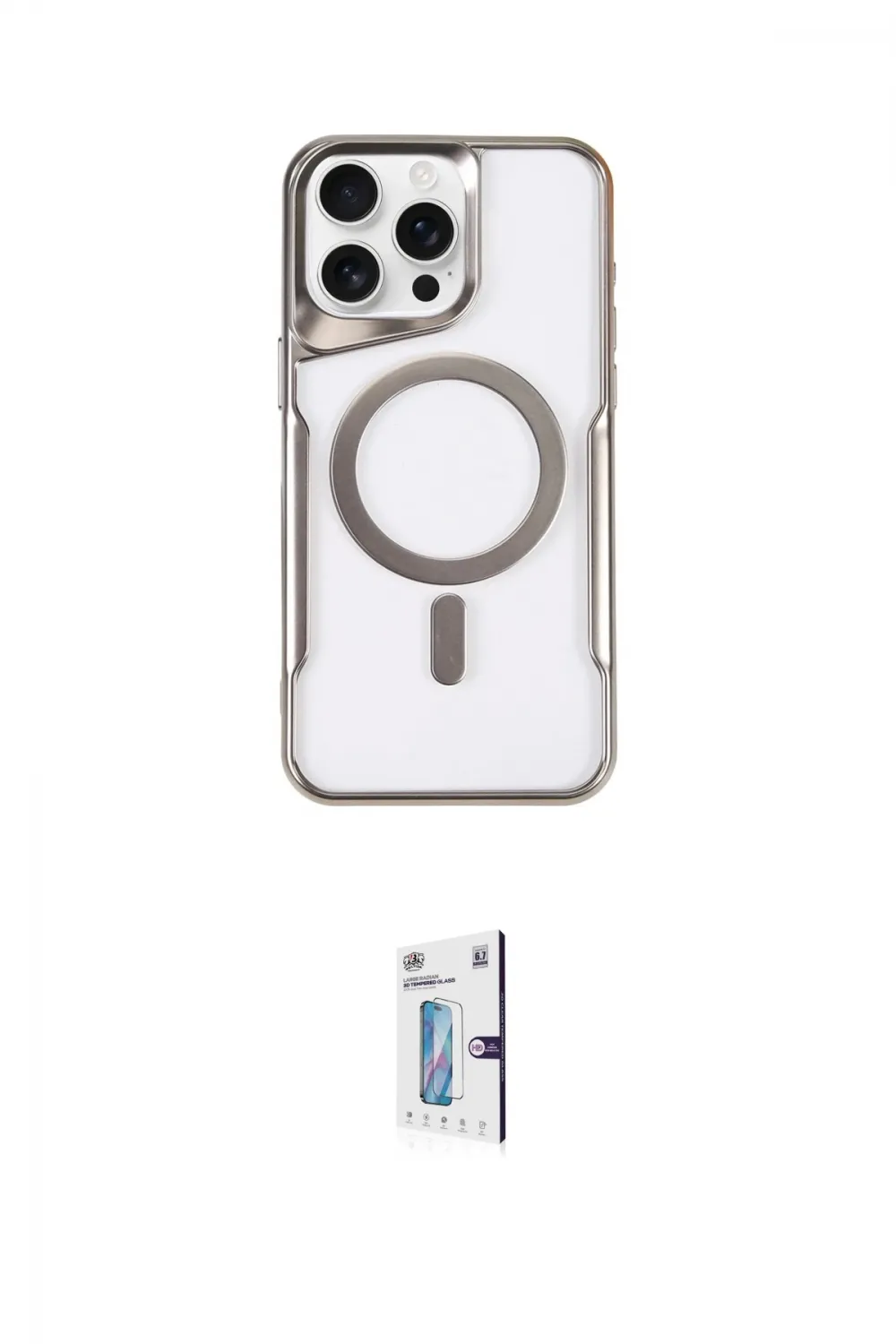 ieg™ iPhone 16 Pro Kılıf Yadigar Klasik Özel Seri - Siyah Bilvis 0.18mm Plus Cam Ekran Koruyucu