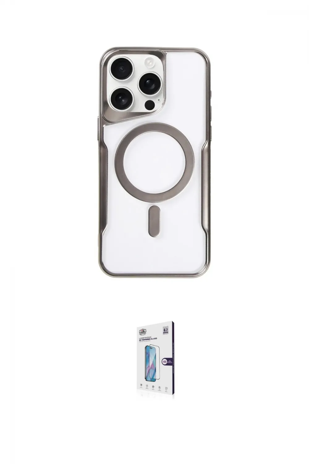 ieg™ iPhone 16 Pro Kılıf Yadigar Klasik Özel Seri - Siyah Bilvis 0.18mm Plus Cam Ekran Koruyucu