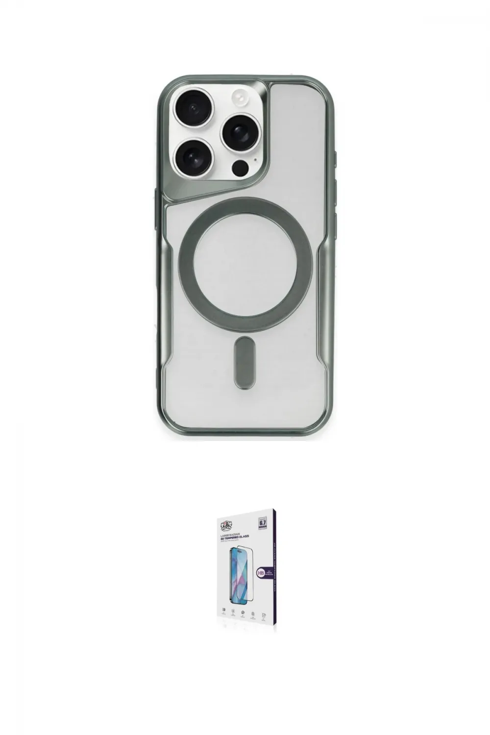 ieg™ iPhone 16 Pro Kılıf Yadigar Klasik Özel Seri - Siyah Bilvis 0.18mm Plus Cam Ekran Koruyucu