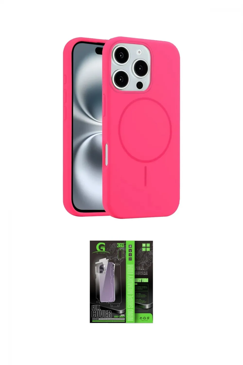 ieg™ iPhone 16 Pro Kılıf Yankı Form Serisi - Şeffaf 360 Full Body Arka Koruyucu