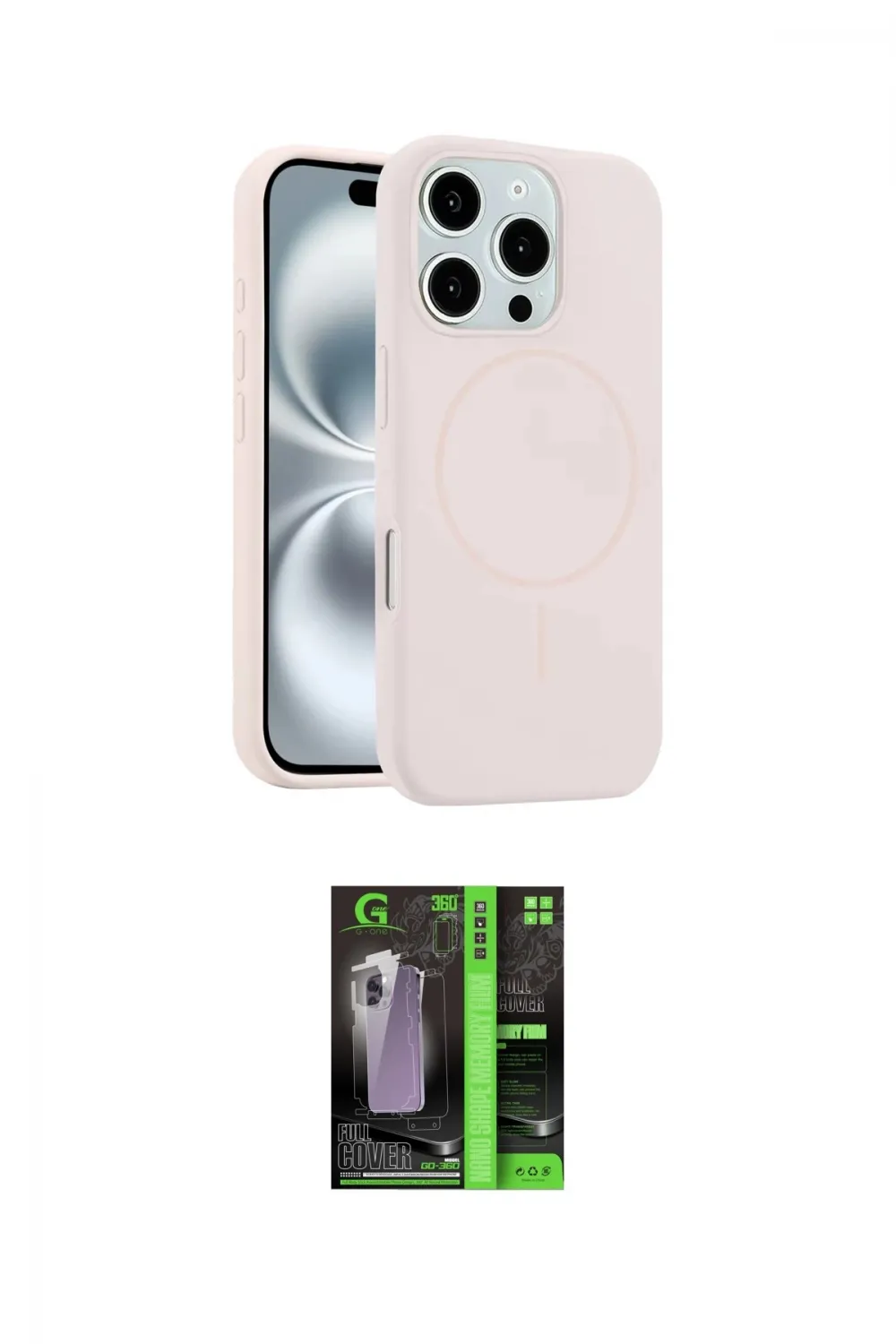 ieg™ iPhone 16 Pro Kılıf Yankı Form Serisi - Şeffaf 360 Full Body Arka Koruyucu