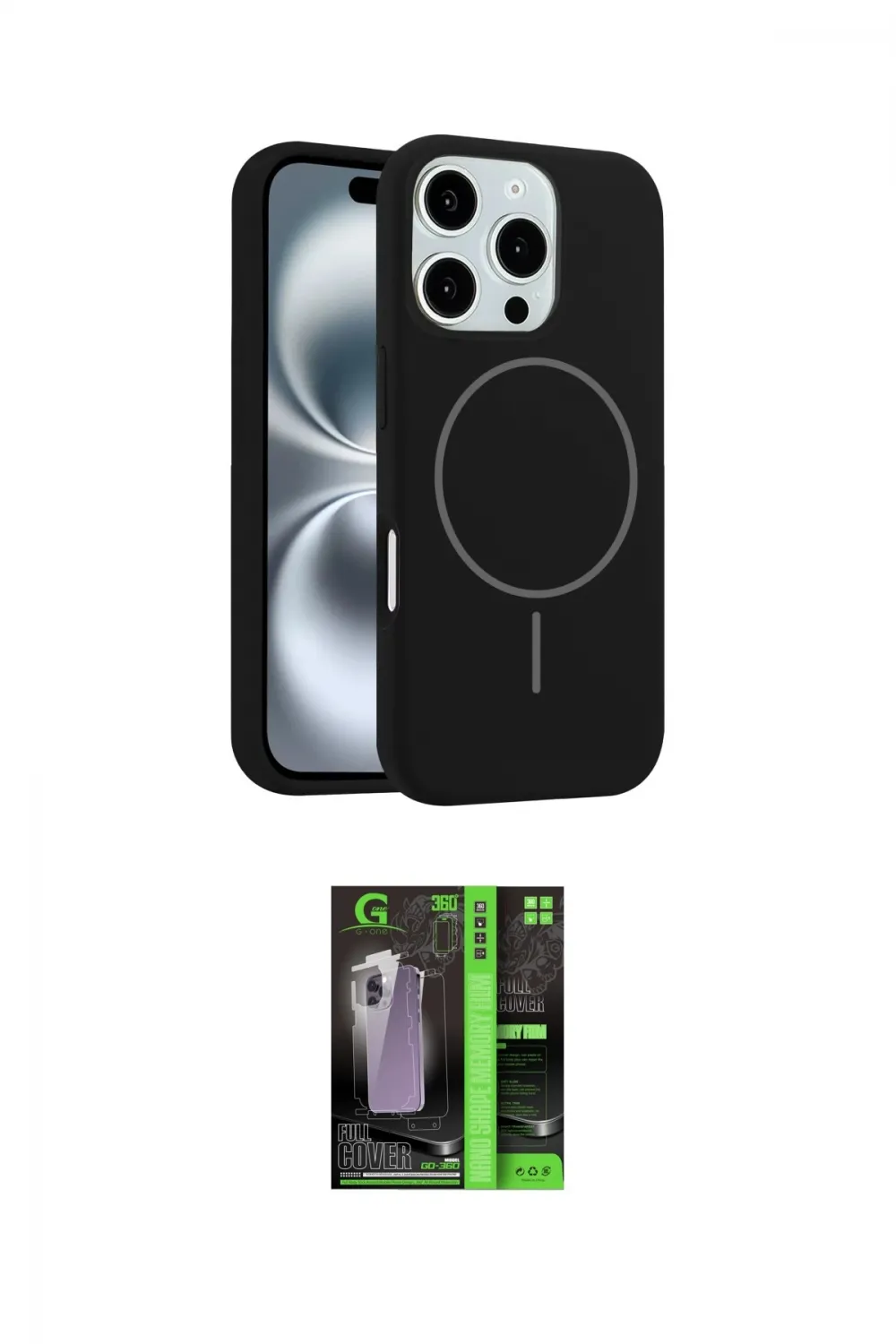 ieg™ iPhone 16 Pro Kılıf Yankı Form Serisi - Şeffaf 360 Full Body Arka Koruyucu