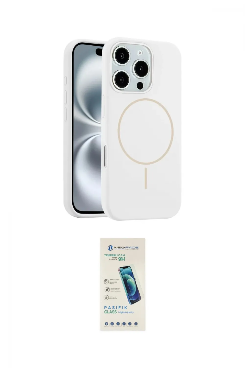 ieg™ iPhone 16 Pro Kılıf Yankı Form Serisi - Şeffaf Pasifik Cam Ekran Koruyucu