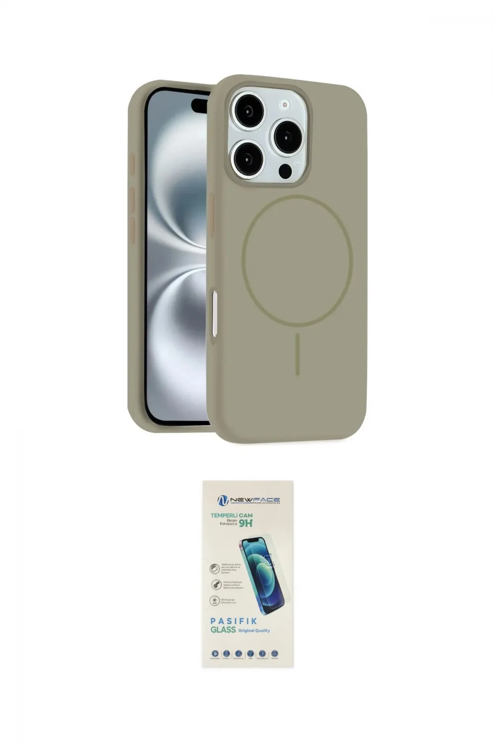 ieg™ iPhone 16 Pro Kılıf Yankı Form Serisi - Şeffaf Pasifik Cam Ekran Koruyucu