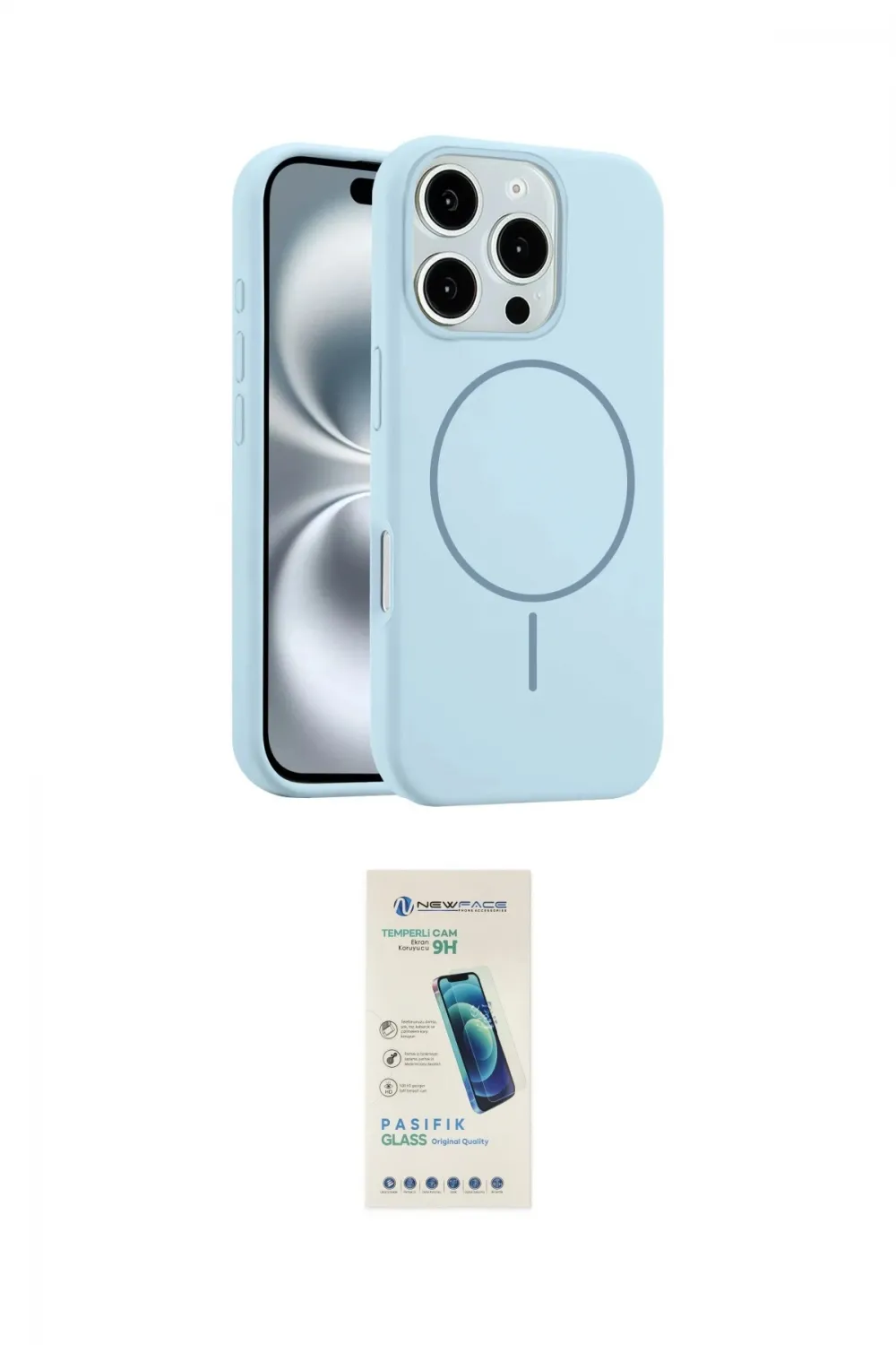 ieg™ iPhone 16 Pro Kılıf Yankı Form Serisi - Şeffaf Pasifik Cam Ekran Koruyucu