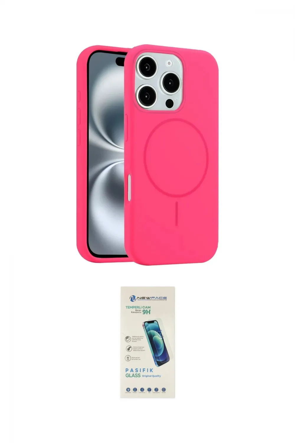 ieg™ iPhone 16 Pro Kılıf Yankı Form Serisi - Şeffaf Pasifik Cam Ekran Koruyucu