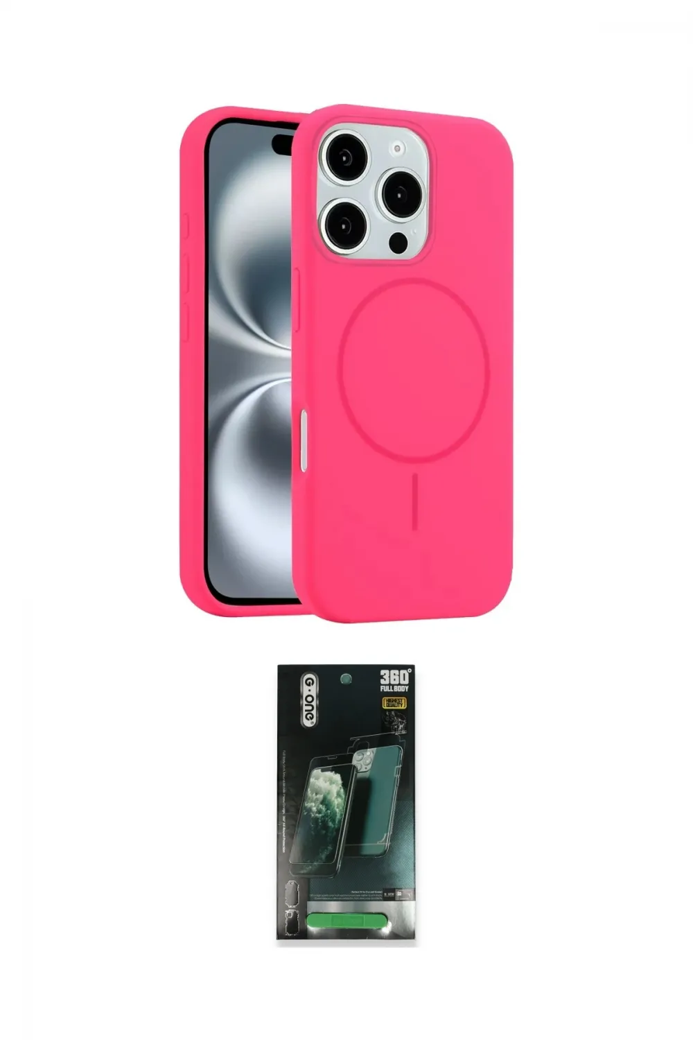 ieg™ iPhone 16 Pro Kılıf Yankı Form Serisi - Siyah 360 Mat Full Body Arka Koruyucu