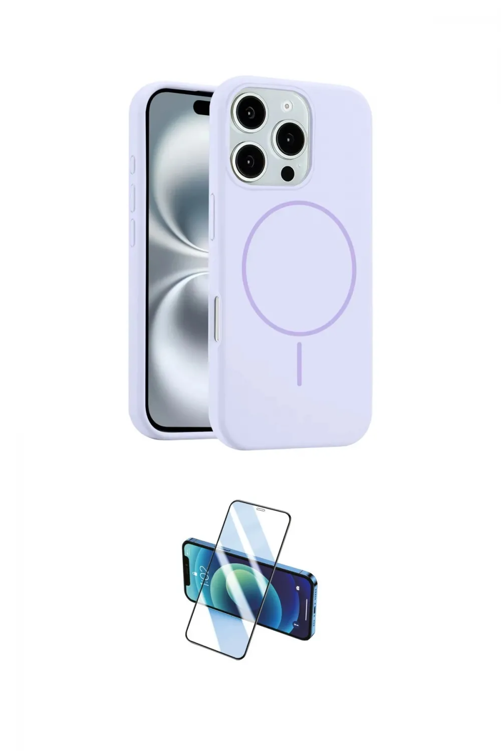 ieg™ iPhone 16 Pro Kılıf Yankı Form Serisi - Siyah 3D Antistatik Cam Ekran Koruyucu