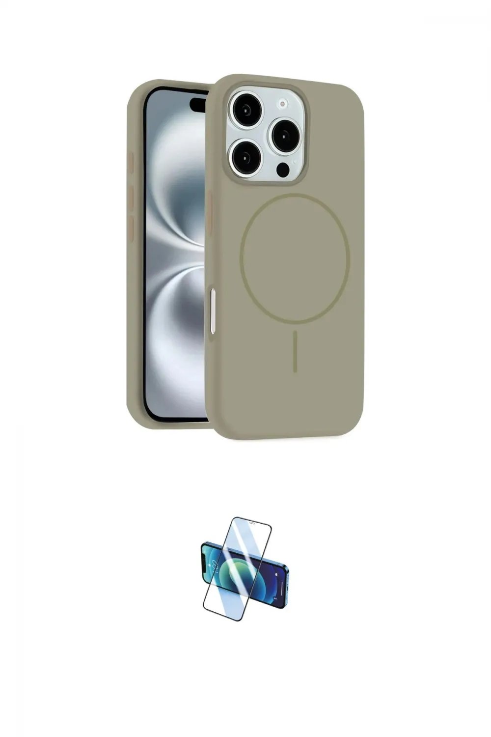 ieg™ iPhone 16 Pro Kılıf Yankı Form Serisi - Siyah 3D Antistatik Seramik Nano Ekran Koruyucu