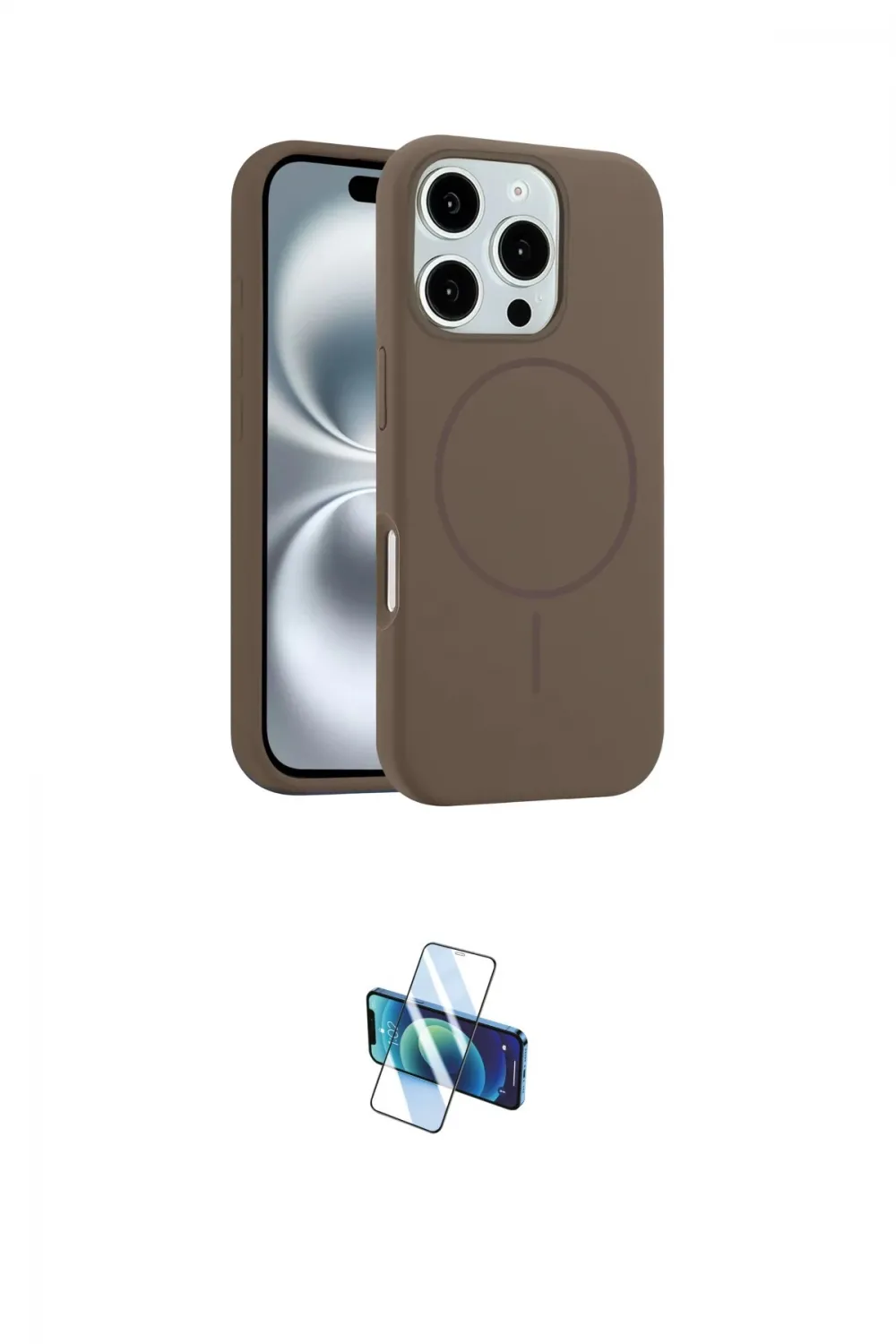 ieg™ iPhone 16 Pro Kılıf Yankı Form Serisi - Siyah 3D Antistatik Seramik Nano Ekran Koruyucu