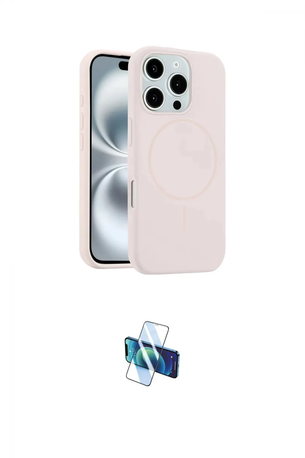 ieg™ iPhone 16 Pro Kılıf Yankı Form Serisi - Siyah 3D Antistatik Seramik Nano Ekran Koruyucu