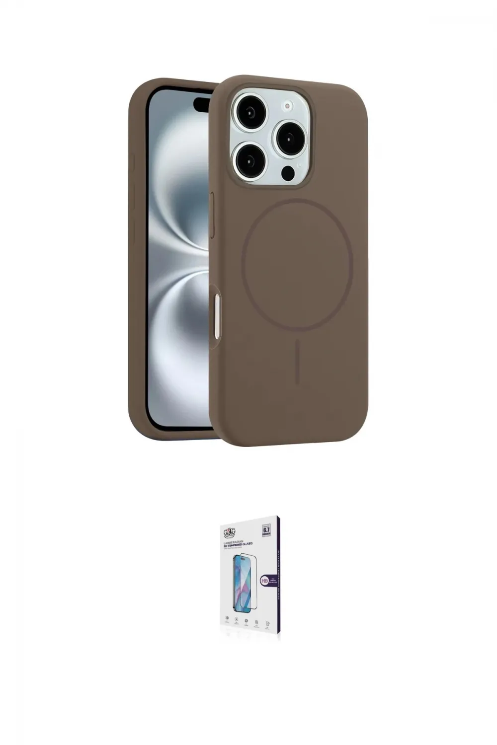 ieg™ iPhone 16 Pro Kılıf Yankı Form Serisi - Siyah Bilvis 0.18mm Plus Cam Ekran Koruyucu