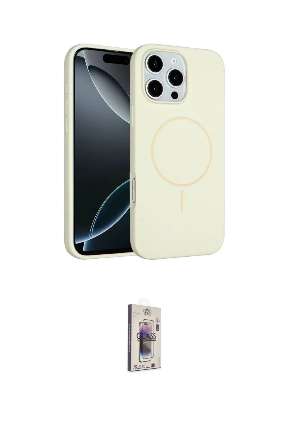 ieg™ iPhone 16 Pro Kılıf Yankı Form Serisi - Siyah Bilvis 3D Cam Ekran Koruyucu