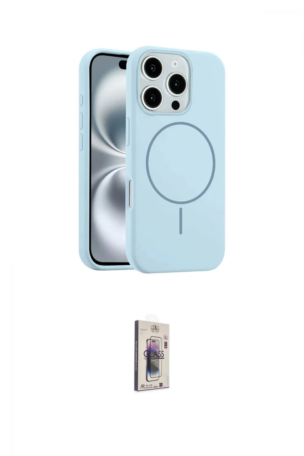 ieg™ iPhone 16 Pro Kılıf Yankı Form Serisi - Siyah Bilvis 3D Cam Ekran Koruyucu