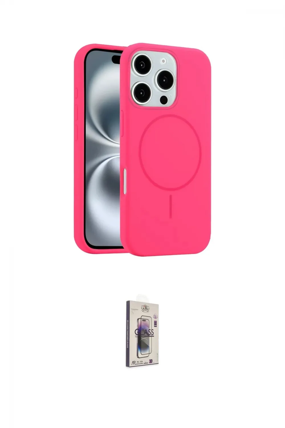 ieg™ iPhone 16 Pro Kılıf Yankı Form Serisi - Siyah Bilvis 3D Cam Ekran Koruyucu