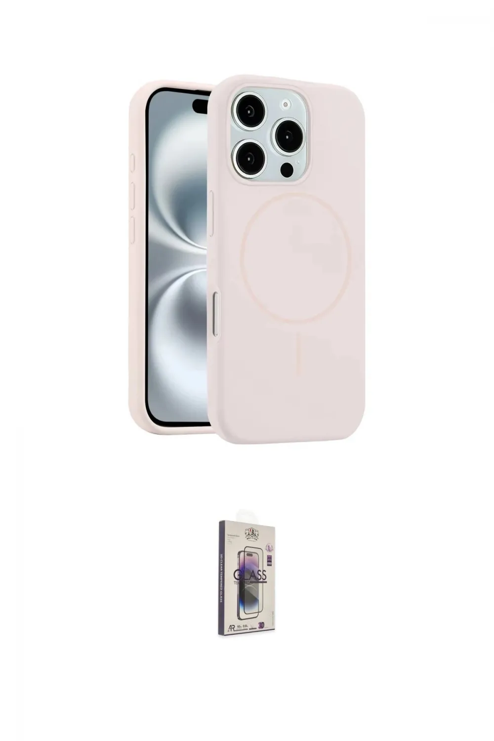 ieg™ iPhone 16 Pro Kılıf Yankı Form Serisi - Siyah Bilvis 3D Cam Ekran Koruyucu