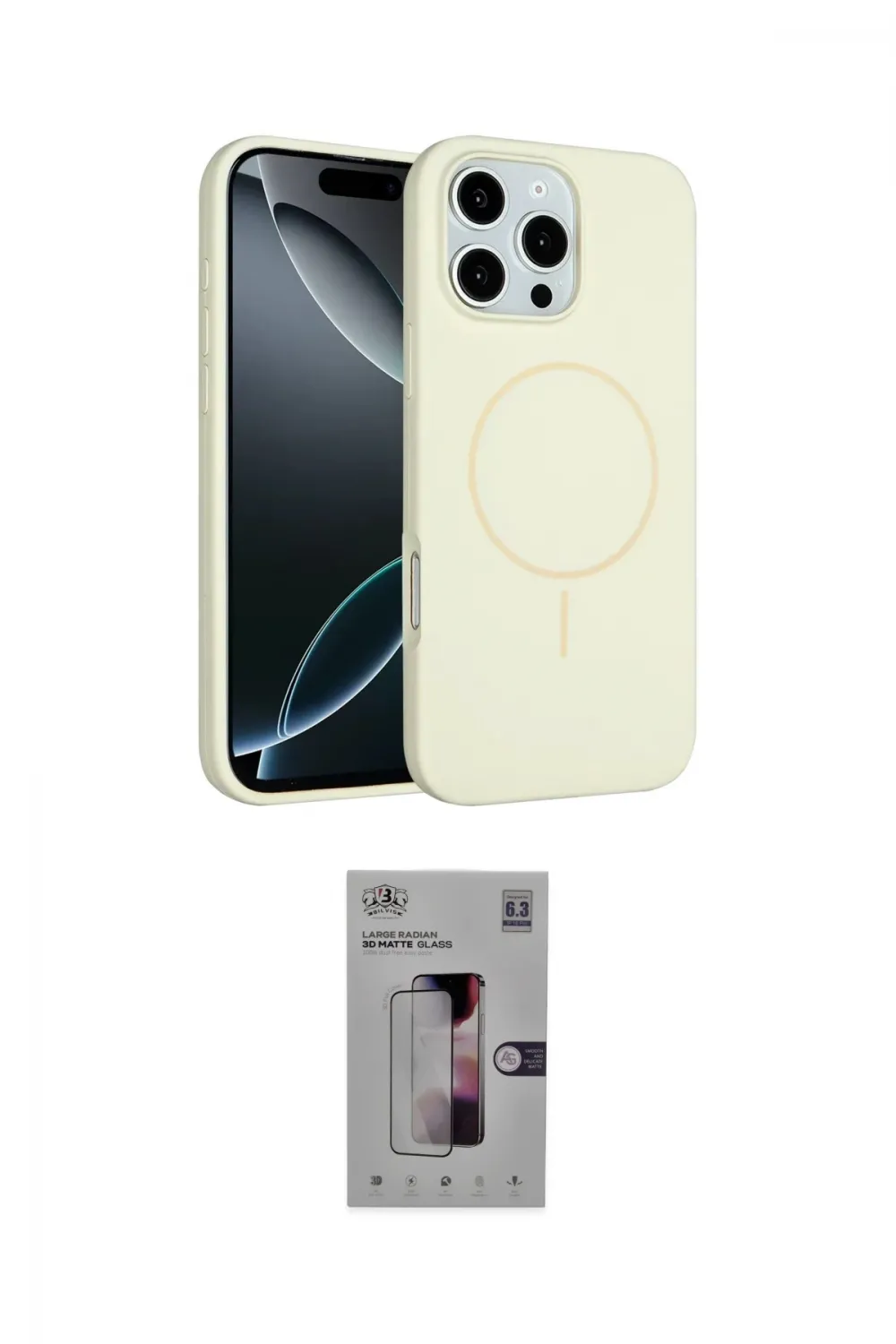 ieg™ iPhone 16 Pro Kılıf Yankı Form Serisi - Siyah Bilvis 3D Mat Cam Ekran Koruyucu
