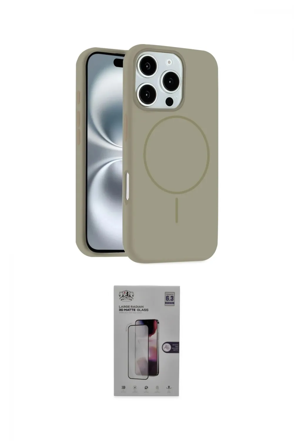 ieg™ iPhone 16 Pro Kılıf Yankı Form Serisi - Siyah Bilvis 3D Mat Cam Ekran Koruyucu