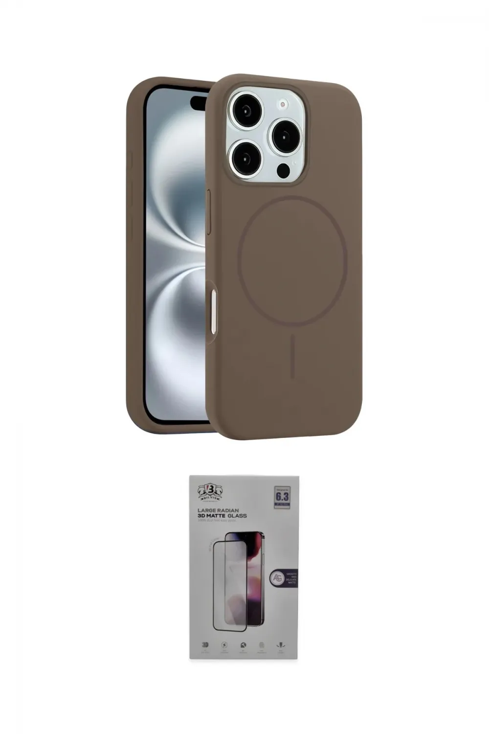 ieg™ iPhone 16 Pro Kılıf Yankı Form Serisi - Siyah Bilvis 3D Mat Cam Ekran Koruyucu