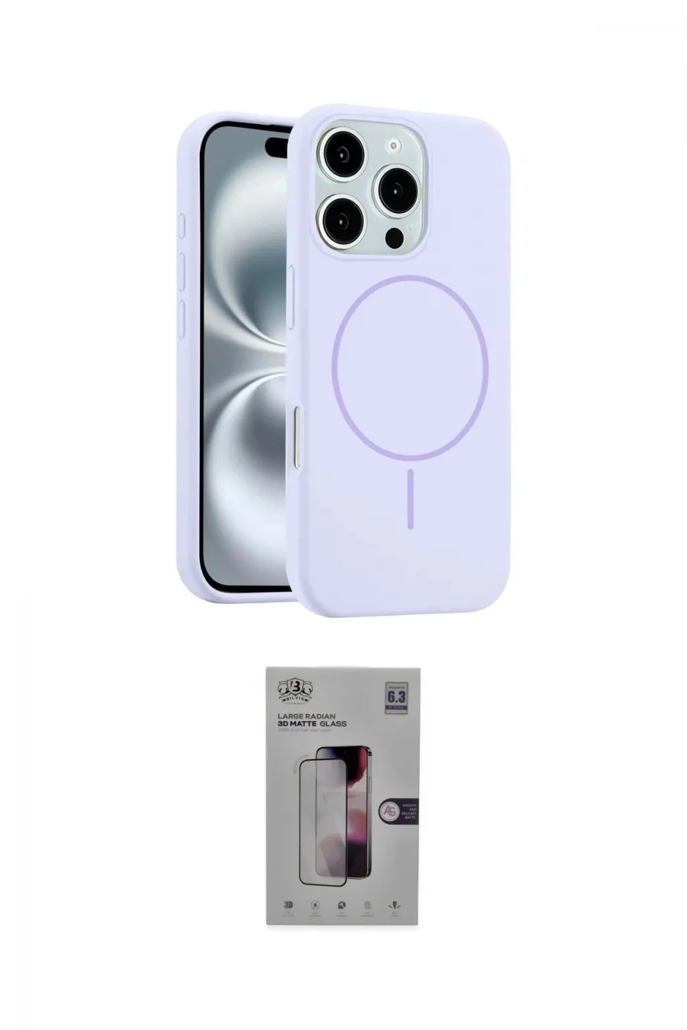 ieg™ iPhone 16 Pro Kılıf Yankı Form Serisi - Siyah Bilvis 3D Mat Cam Ekran Koruyucu