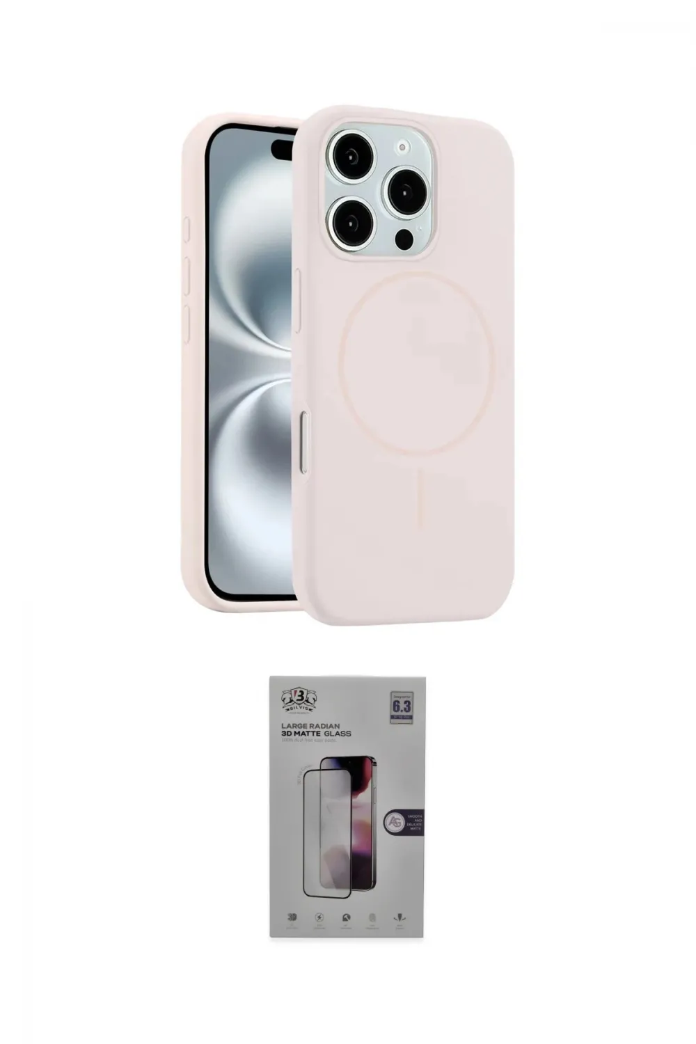 ieg™ iPhone 16 Pro Kılıf Yankı Form Serisi - Siyah Bilvis 3D Mat Cam Ekran Koruyucu