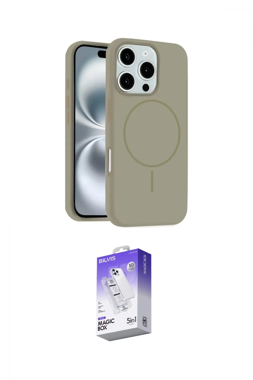 ieg™ iPhone 16 Pro Kılıf Yankı Form Serisi - Siyah Bilvis 5in1 3D Magic Cam Ekran Koruyucu
