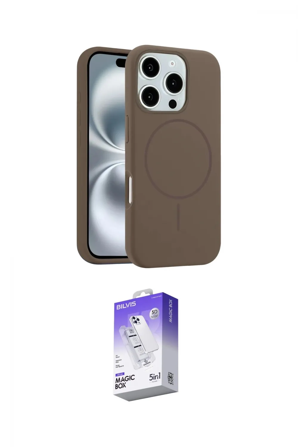 ieg™ iPhone 16 Pro Kılıf Yankı Form Serisi - Siyah Bilvis 5in1 3D Magic Cam Ekran Koruyucu