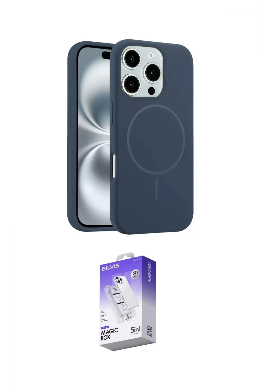 ieg™ iPhone 16 Pro Kılıf Yankı Form Serisi - Siyah Bilvis 5in1 3D Magic Cam Ekran Koruyucu