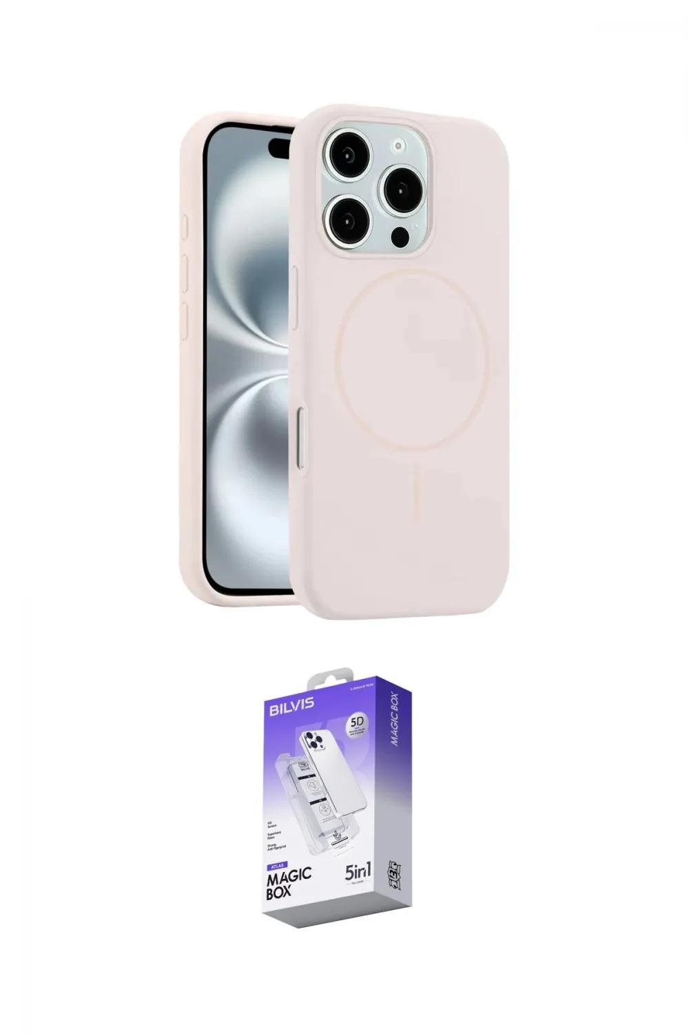 ieg™ iPhone 16 Pro Kılıf Yankı Form Serisi - Siyah Bilvis 5in1 3D Magic Cam Ekran Koruyucu