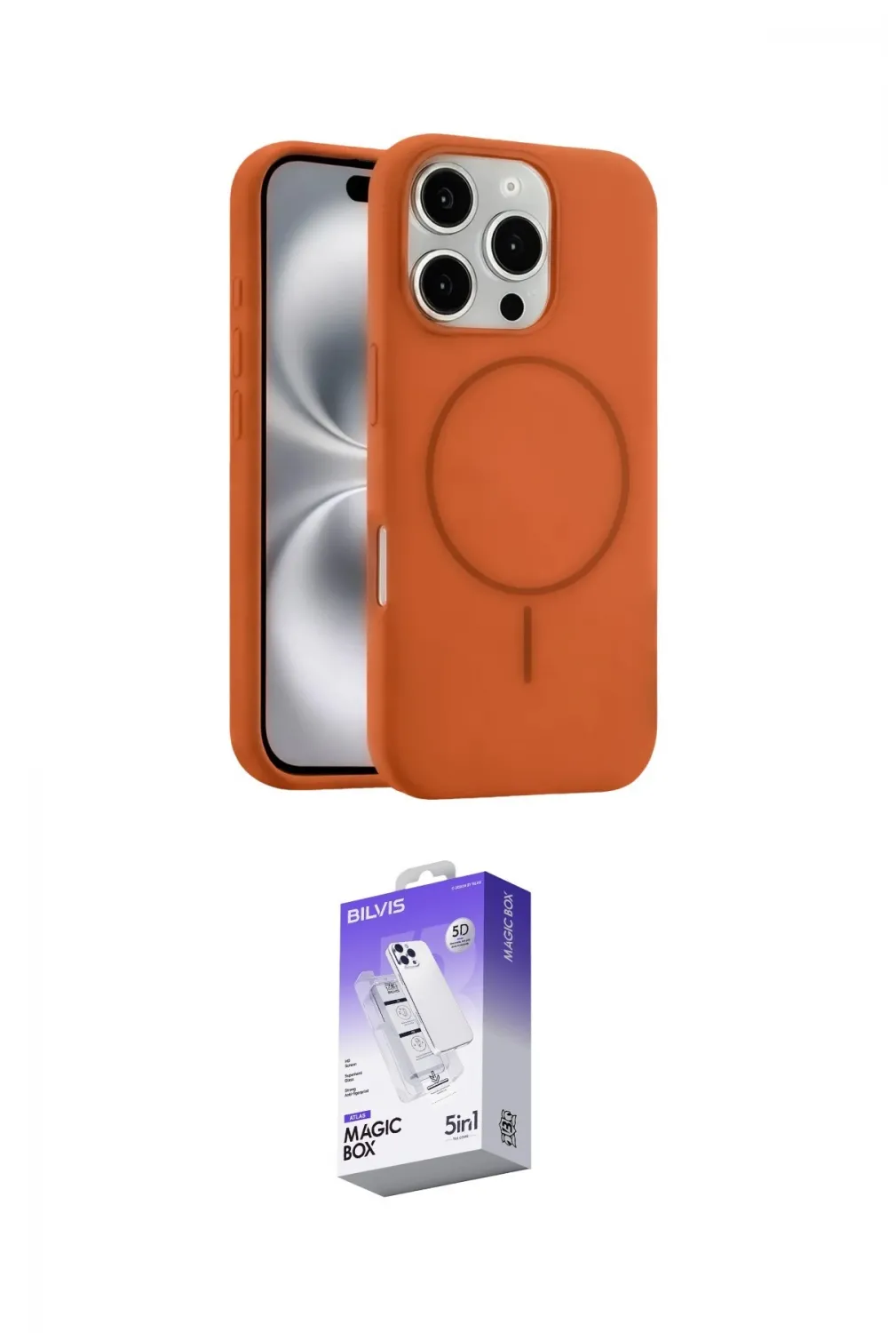 ieg™ iPhone 16 Pro Kılıf Yankı Form Serisi - Siyah Bilvis 5in1 3D Magic Cam Ekran Koruyucu