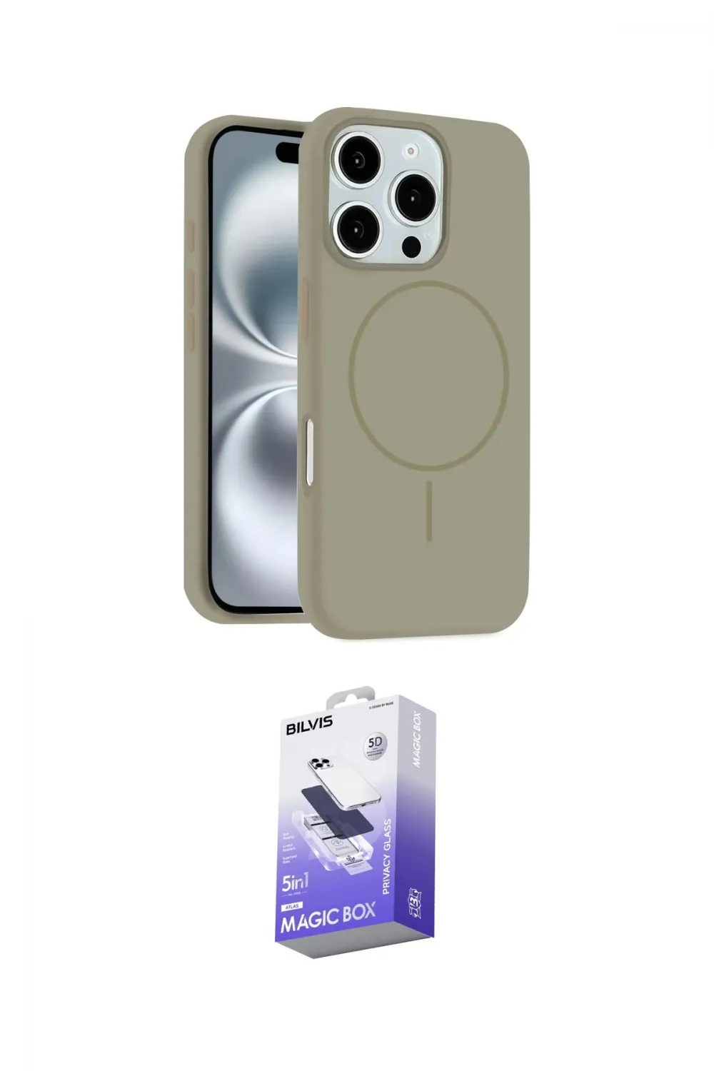 ieg™ iPhone 16 Pro Kılıf Yankı Form Serisi - Siyah Bilvis 5in1 5D Magic Hayalet Cam Ekran Koruyucu