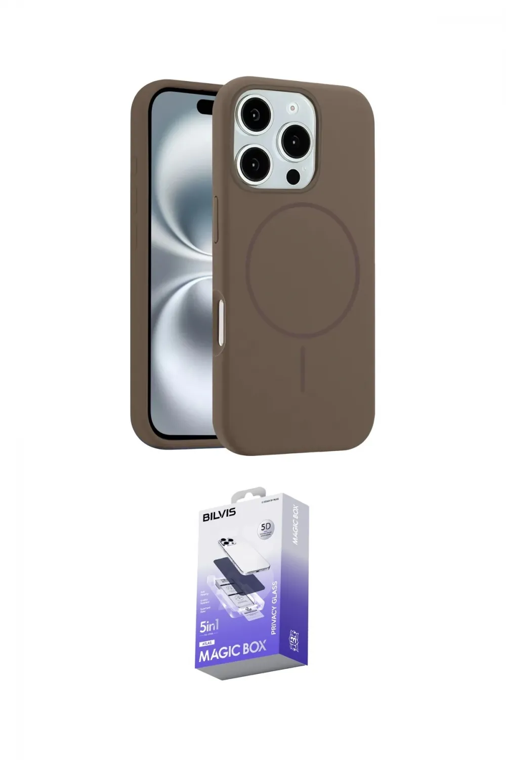 ieg™ iPhone 16 Pro Kılıf Yankı Form Serisi - Siyah Bilvis 5in1 5D Magic Hayalet Cam Ekran Koruyucu
