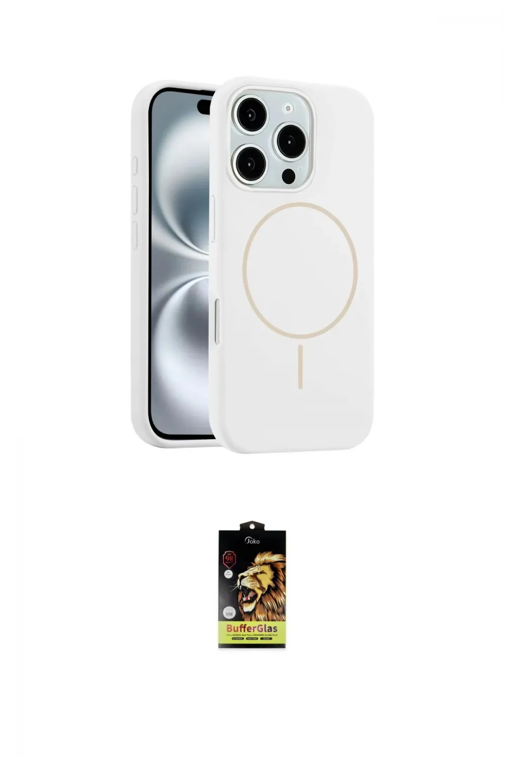 ieg™ iPhone 16 Pro Kılıf Yankı Form Serisi - Siyah Buffer Cam Ekran Koruyucu