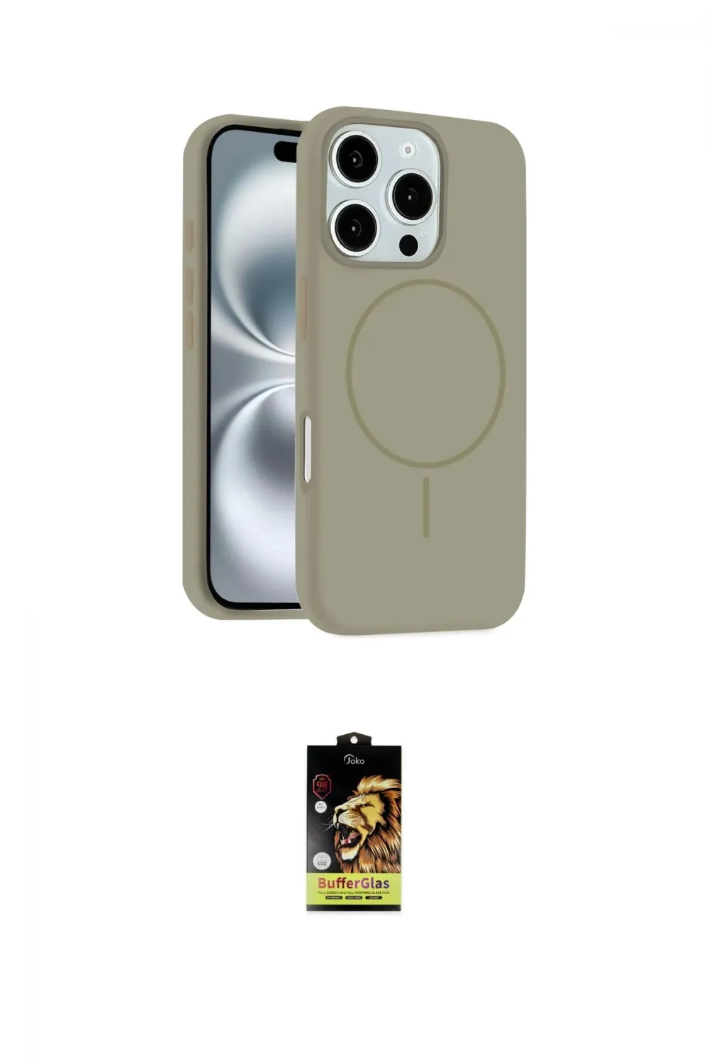 ieg™ iPhone 16 Pro Kılıf Yankı Form Serisi - Siyah Buffer Cam Ekran Koruyucu