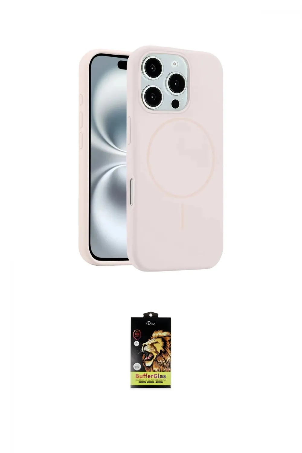 ieg™ iPhone 16 Pro Kılıf Yankı Form Serisi - Siyah Buffer Cam Ekran Koruyucu