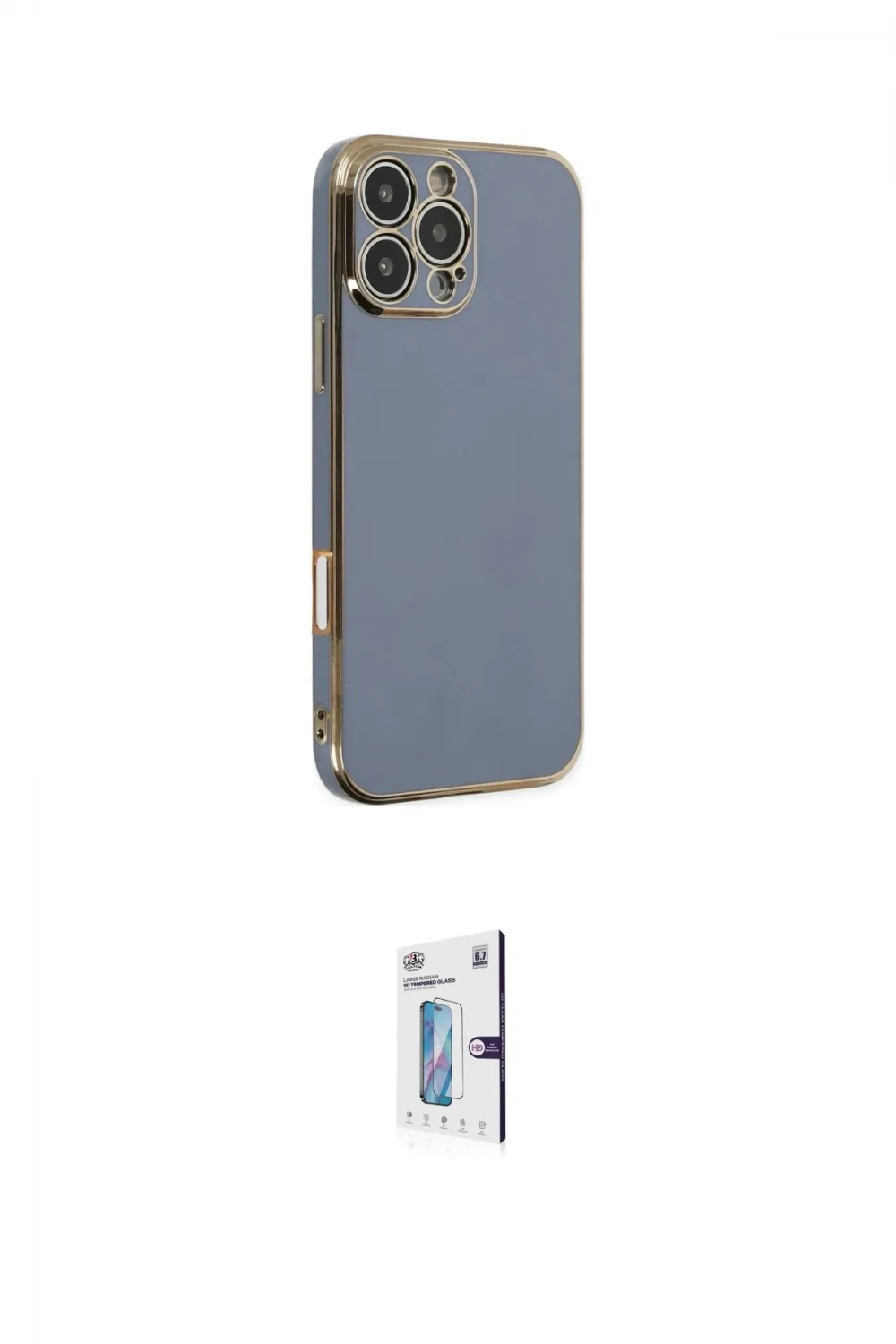 ieg™ iPhone 16 Pro Kılıf Yankı Serisi - Siyah Bilvis 0.18mm Plus Cam Ekran Koruyucu