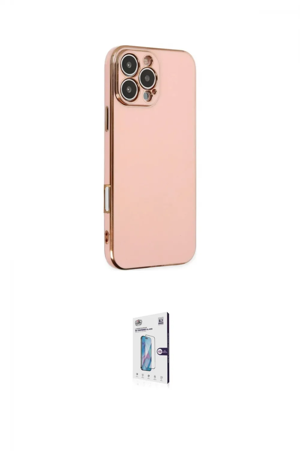 ieg™ iPhone 16 Pro Kılıf Yankı Serisi - Siyah Bilvis 0.18mm Plus Cam Ekran Koruyucu