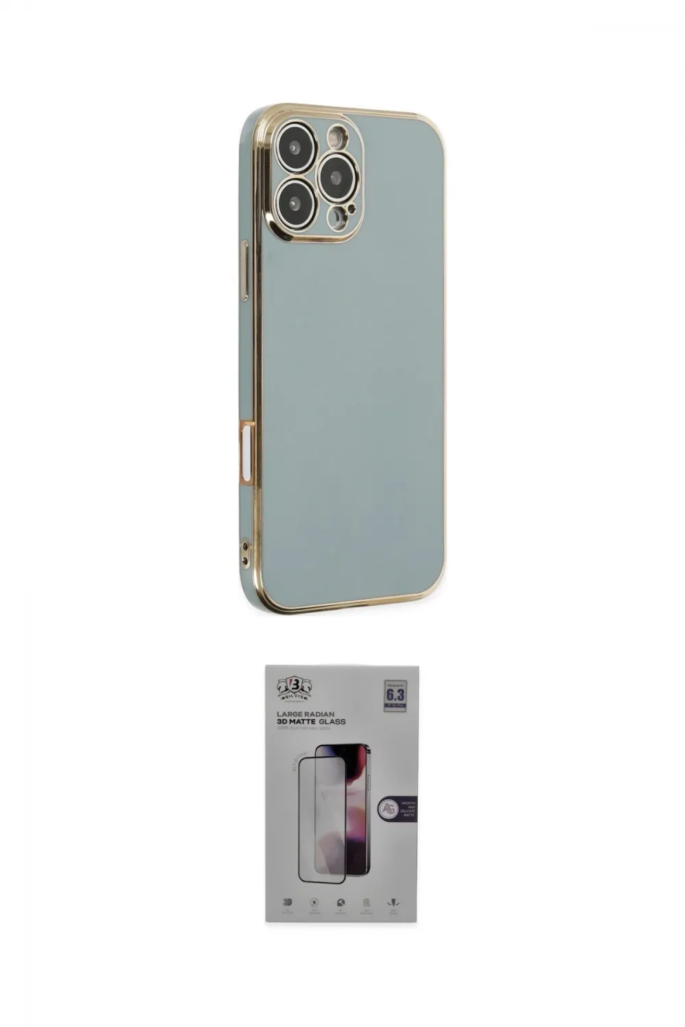 ieg™ iPhone 16 Pro Kılıf Yankı Serisi - Siyah Bilvis 3D Mat Cam Ekran Koruyucu