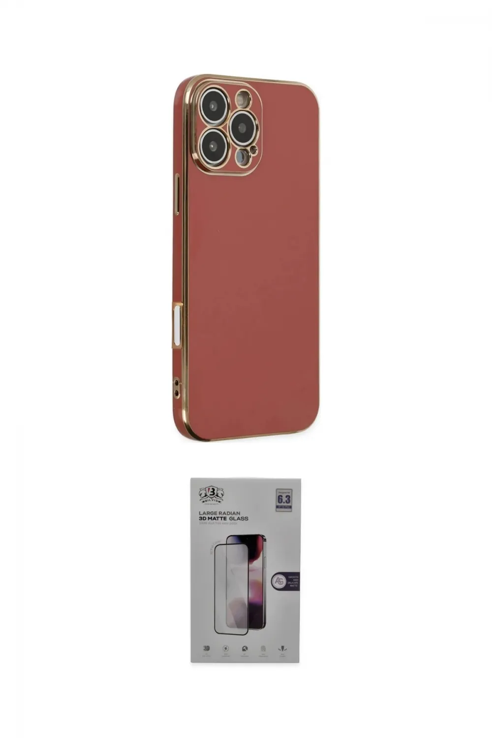 ieg™ iPhone 16 Pro Kılıf Yankı Serisi - Siyah Bilvis 3D Mat Cam Ekran Koruyucu