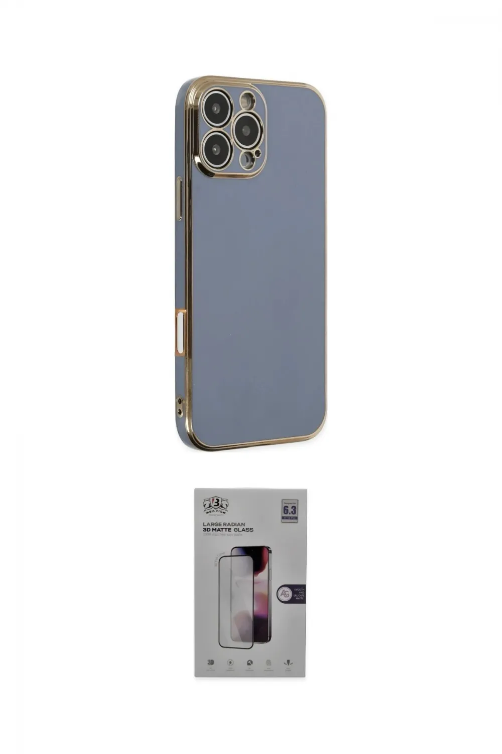 ieg™ iPhone 16 Pro Kılıf Yankı Serisi - Siyah Bilvis 3D Mat Cam Ekran Koruyucu