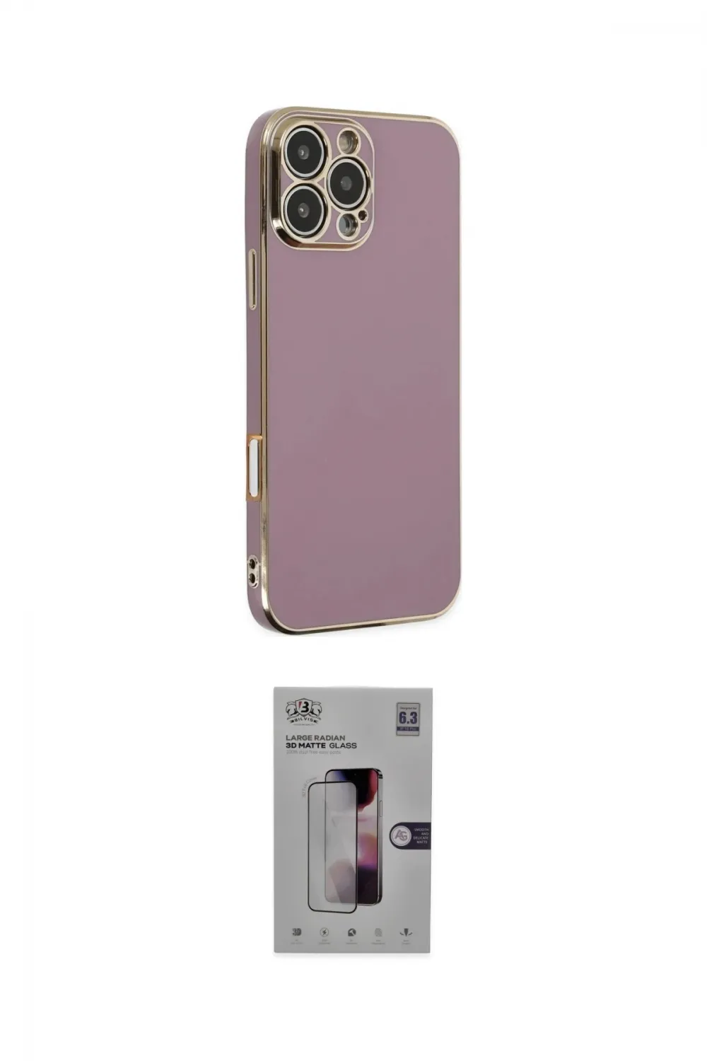 ieg™ iPhone 16 Pro Kılıf Yankı Serisi - Siyah Bilvis 3D Mat Cam Ekran Koruyucu