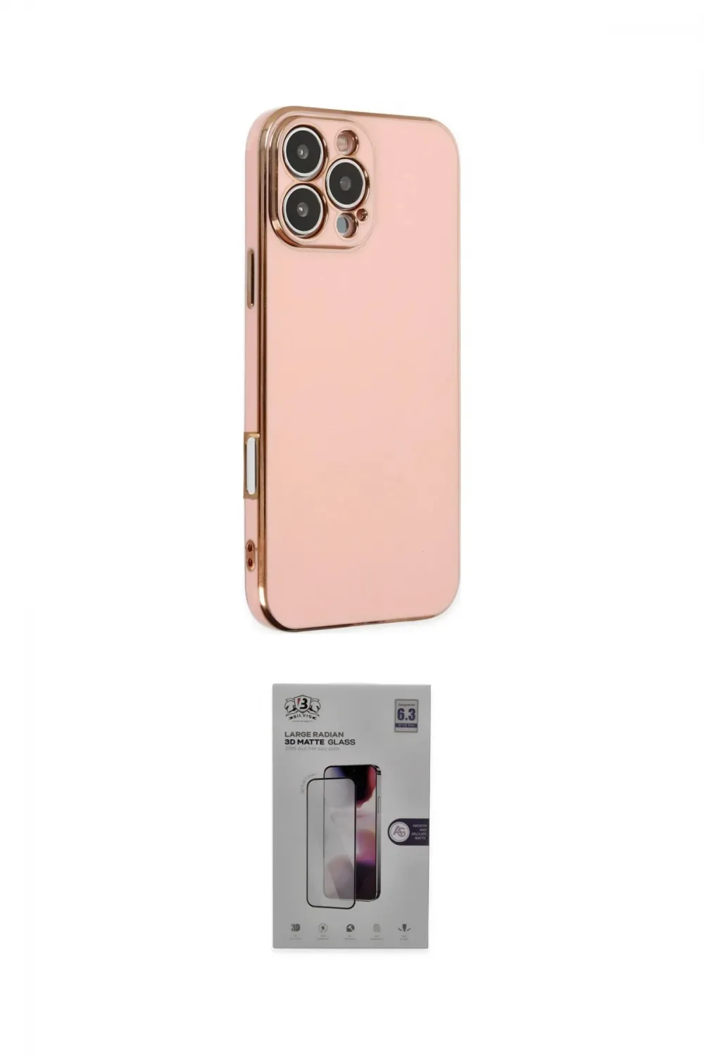 ieg™ iPhone 16 Pro Kılıf Yankı Serisi - Siyah Bilvis 3D Mat Cam Ekran Koruyucu