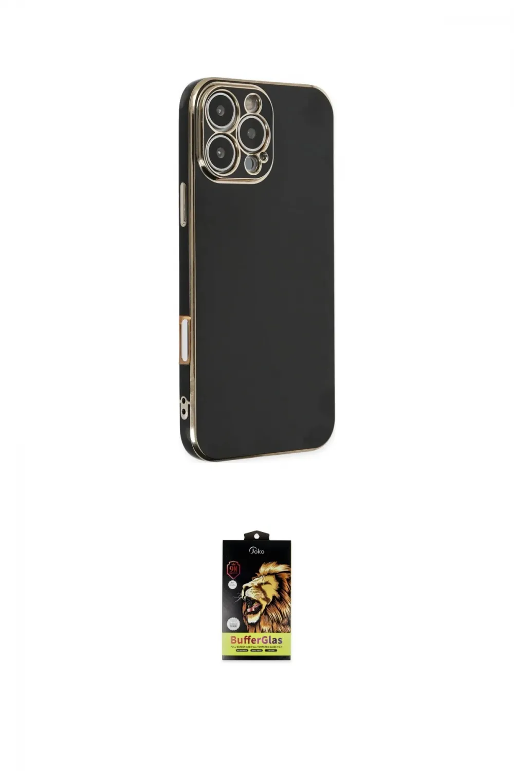 ieg™ iPhone 16 Pro Kılıf Yankı Serisi - Siyah Buffer Cam Ekran Koruyucu
