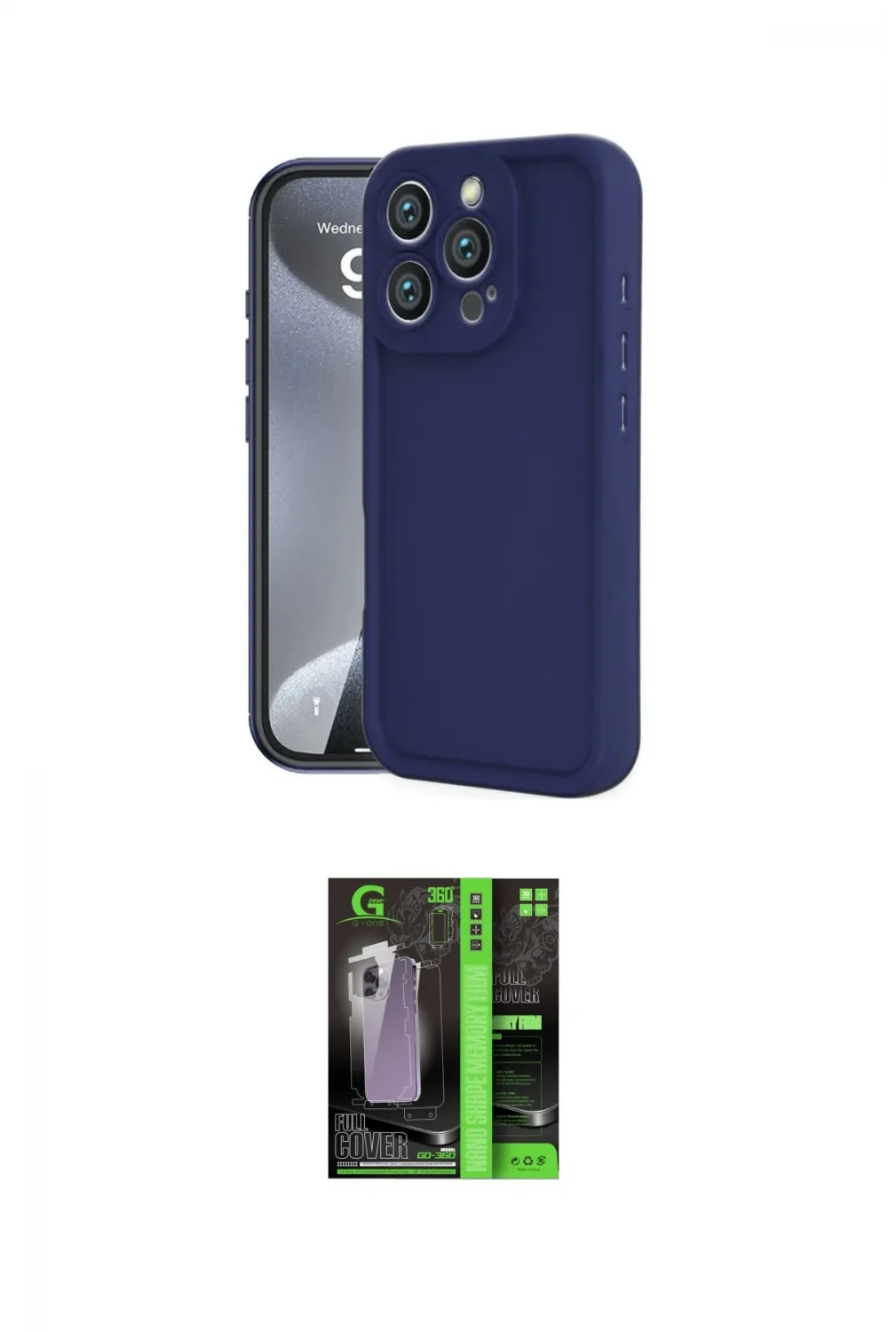 ieg™ iPhone 16 Pro Kılıf Yankı Yansıma Özel Seri - Şeffaf 360 Full Body Arka Koruyucu